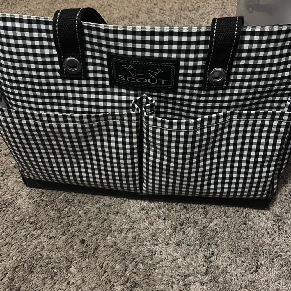 Scout tote bag black/white check